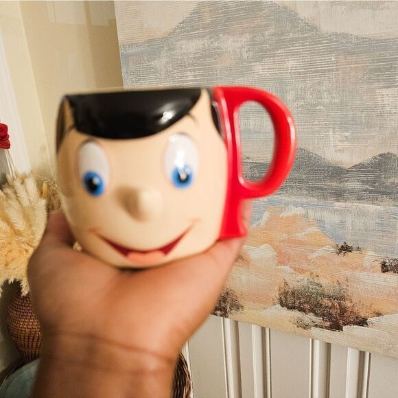New Disney Pinnochio Ceramic 3D Face P Handle Collectible Mug. - Picture 2 of 13